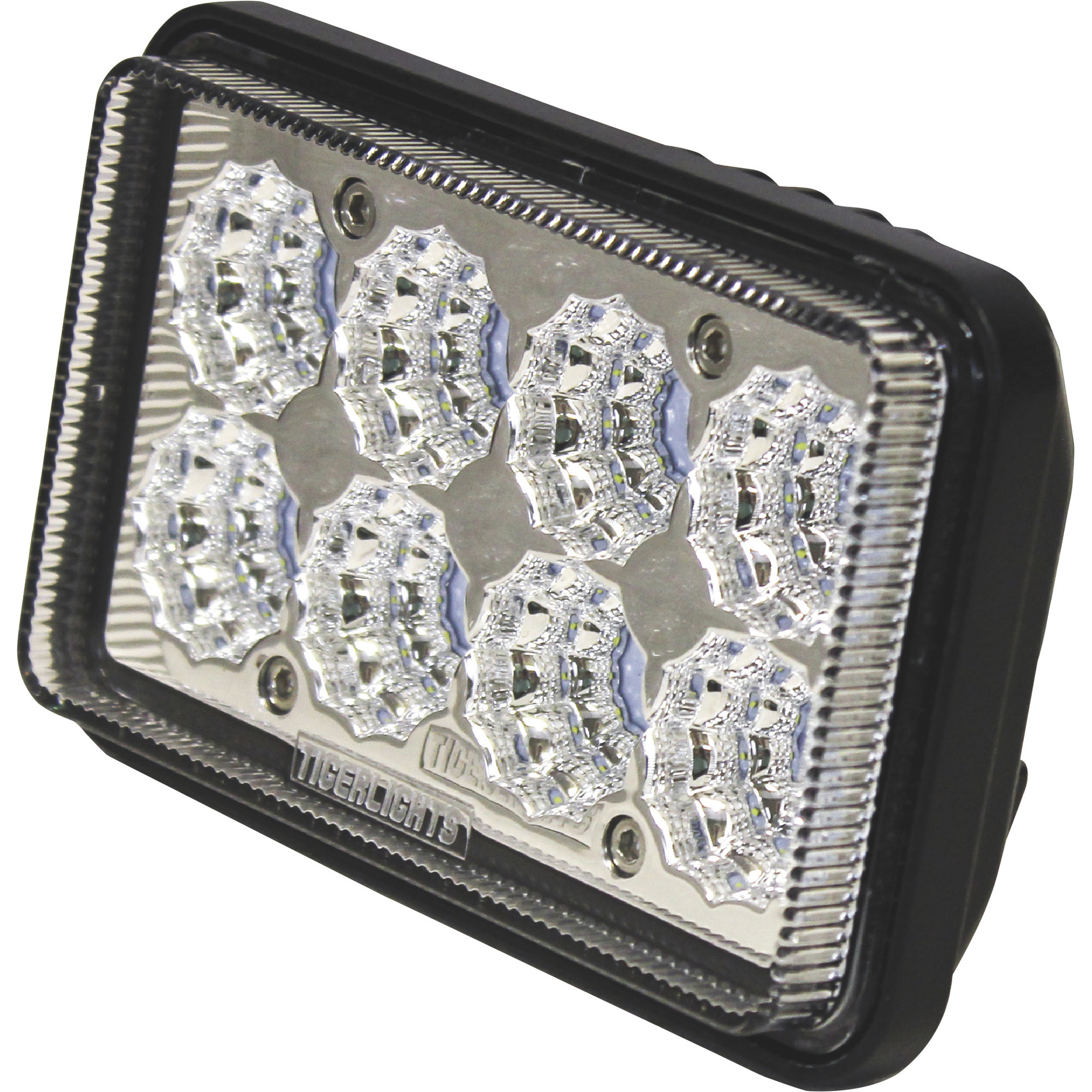 Tiger Lights LED Rectangular Skid Steer Flood Headlight - 24 Watt, 8 LEDs, 2000 Lumens, IP68 Rated, Model# TL650